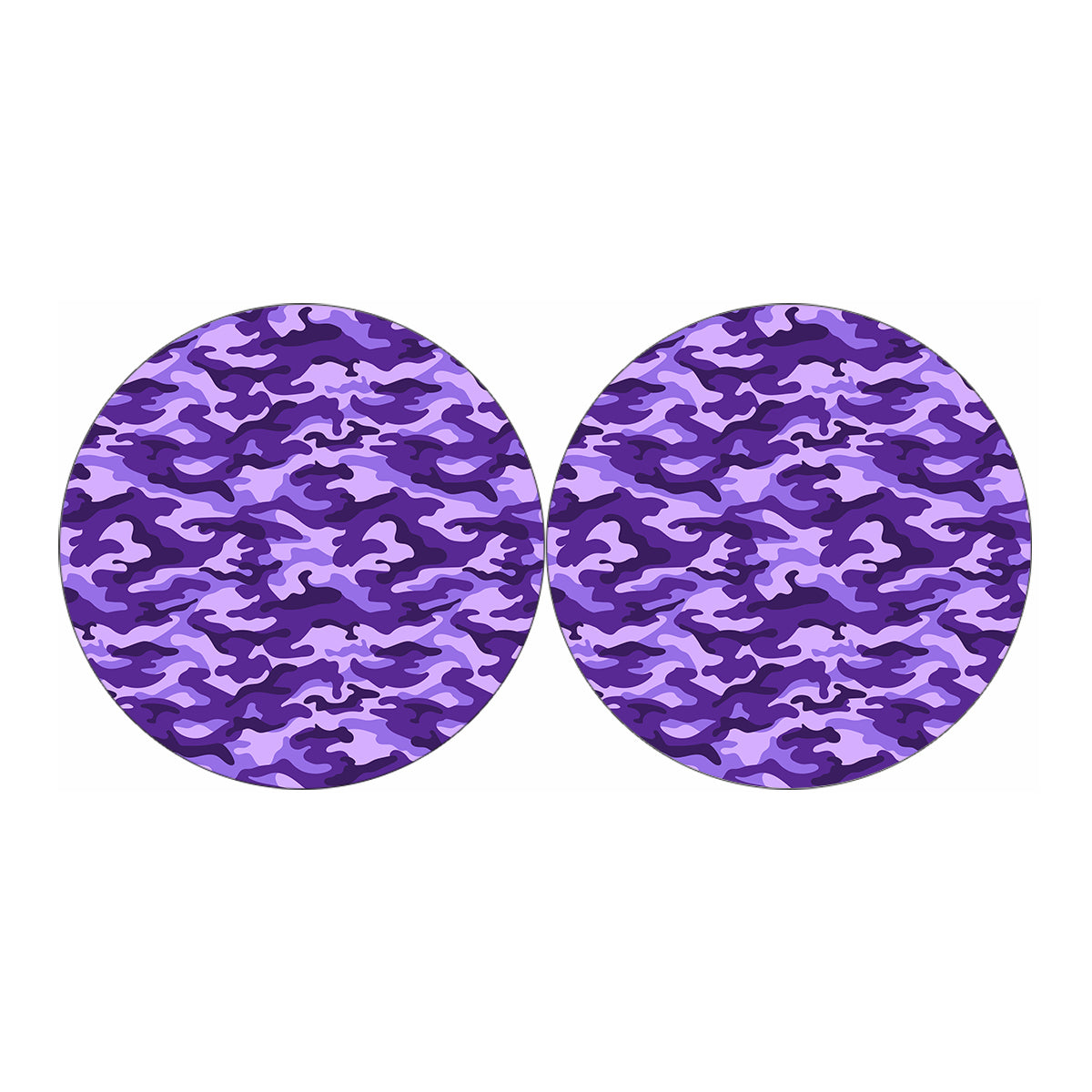 Purple Camouflage Print Car Coasters