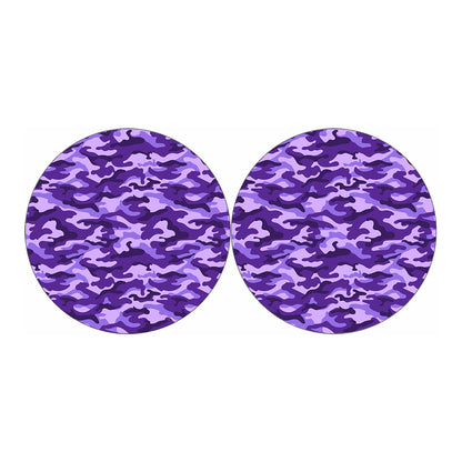 Purple Camouflage Print Car Coasters