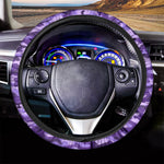 Purple Camouflage Print Car Steering Wheel Cover
