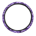 Purple Camouflage Print Car Steering Wheel Cover