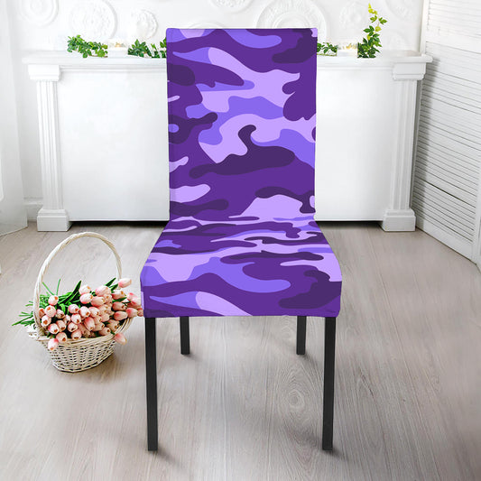 Purple Camouflage Print Dining Chair Slipcover