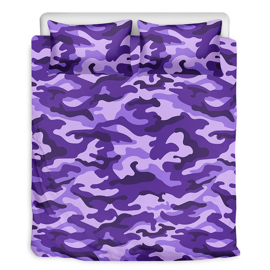 Purple Camouflage Print Duvet Cover Bedding Set