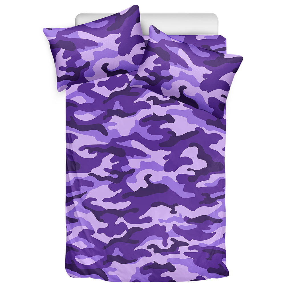 Purple Camouflage Print Duvet Cover Bedding Set