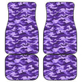 Purple Camouflage Print Front and Back Car Floor Mats