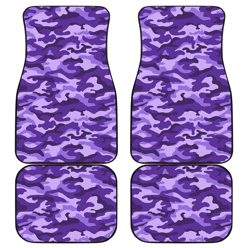 Purple Camouflage Print Front and Back Car Floor Mats