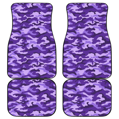 Purple Camouflage Print Front and Back Car Floor Mats