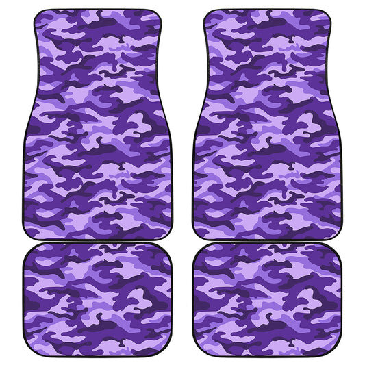 Purple Camouflage Print Front and Back Car Floor Mats