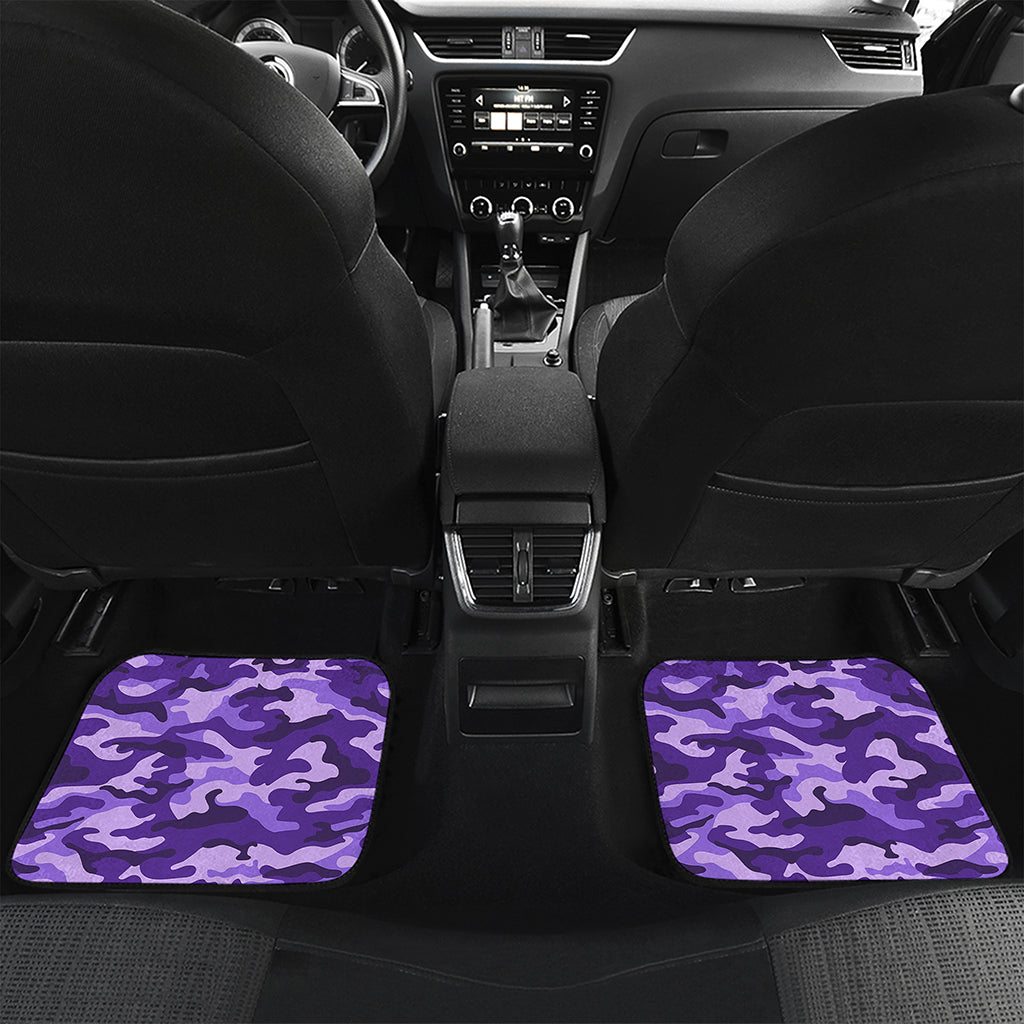Purple Camouflage Print Front and Back Car Floor Mats