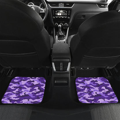 Purple Camouflage Print Front and Back Car Floor Mats