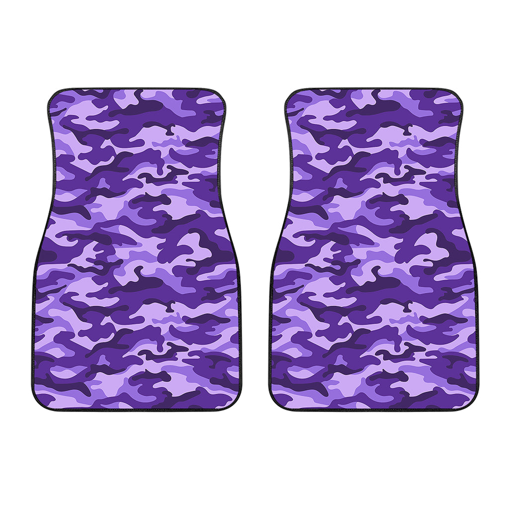 Purple Camouflage Print Front Car Floor Mats