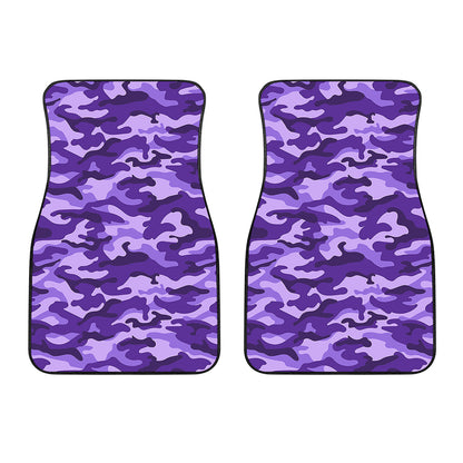 Purple Camouflage Print Front Car Floor Mats