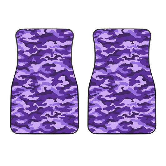 Purple Camouflage Print Front Car Floor Mats