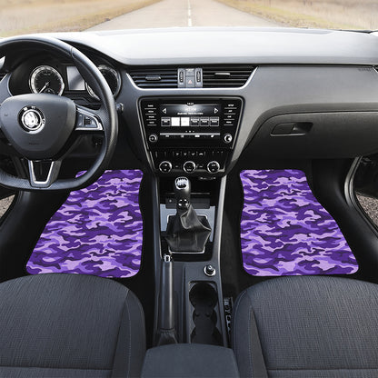 Purple Camouflage Print Front Car Floor Mats