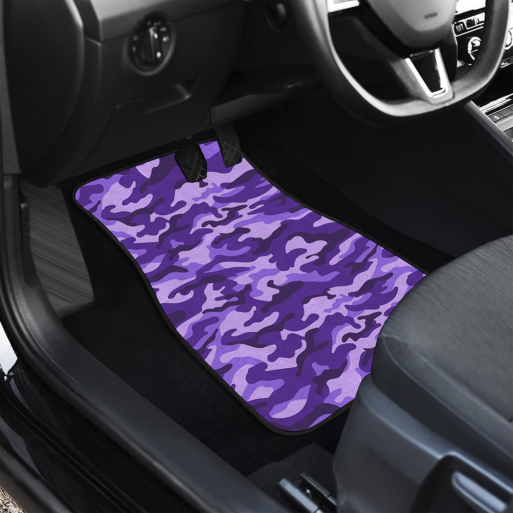 Purple Camouflage Print Front Car Floor Mats