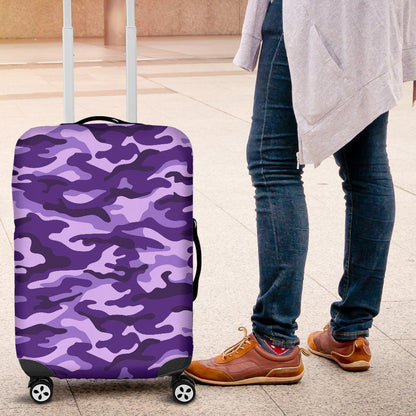 Purple Camouflage Print Luggage Cover GearFrost