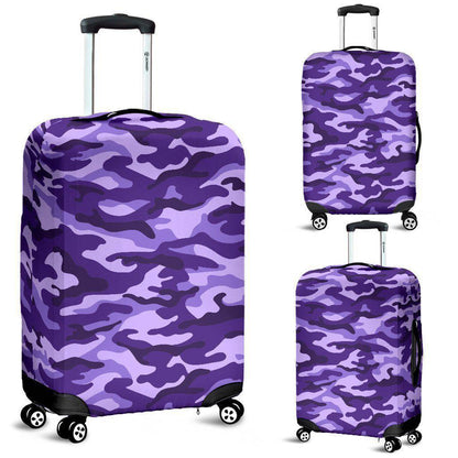 Purple Camouflage Print Luggage Cover GearFrost