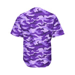 Purple Camouflage Print Men's Baseball Jersey