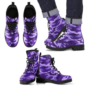 Purple Camouflage Print Men's Boots GearFrost