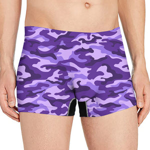Purple Camouflage Print Men's Boxer Briefs