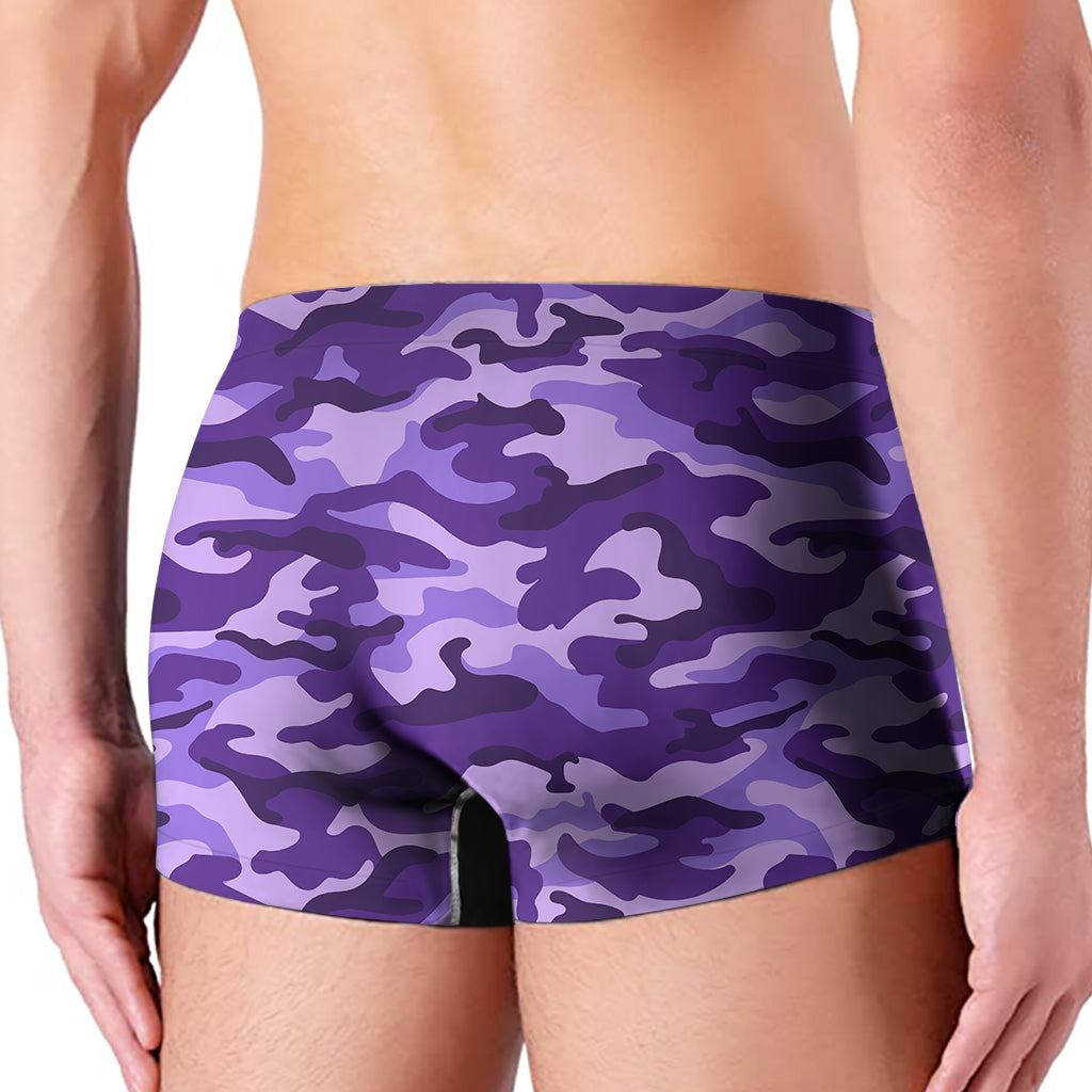 Purple Camouflage Print Men's Boxer Briefs