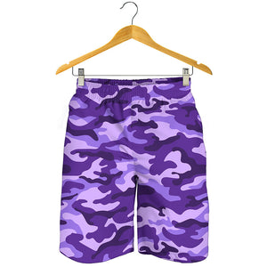 Purple Camouflage Print Men's Shorts