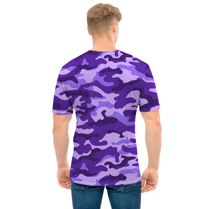 Purple Camouflage Print Men's T-Shirt