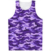 Purple Camouflage Print Men's Tank Top