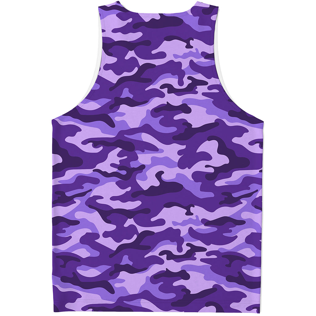 Purple Camouflage Print Men's Tank Top