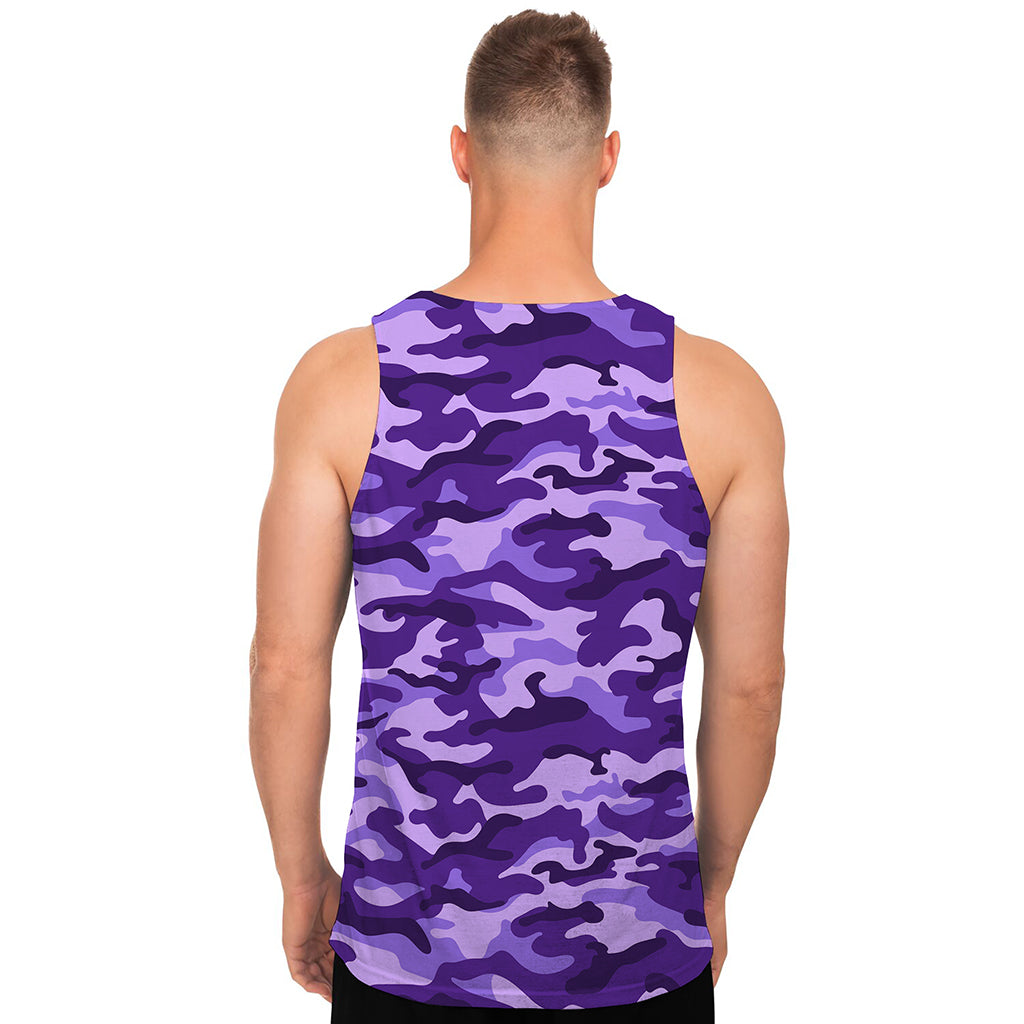 Purple Camouflage Print Men's Tank Top