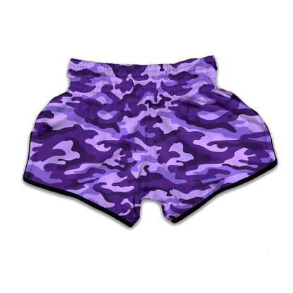 Purple Camouflage Print Muay Thai Boxing Shorts
