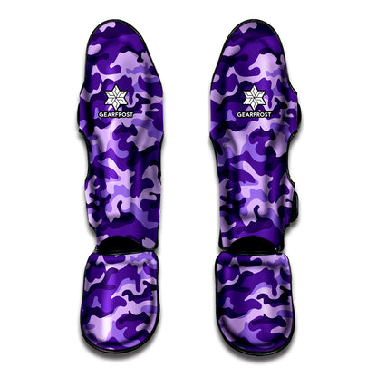Purple Camouflage Print Muay Thai Shin Guard