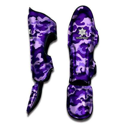 Purple Camouflage Print Muay Thai Shin Guard