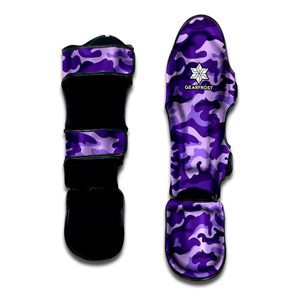 Purple Camouflage Print Muay Thai Shin Guard