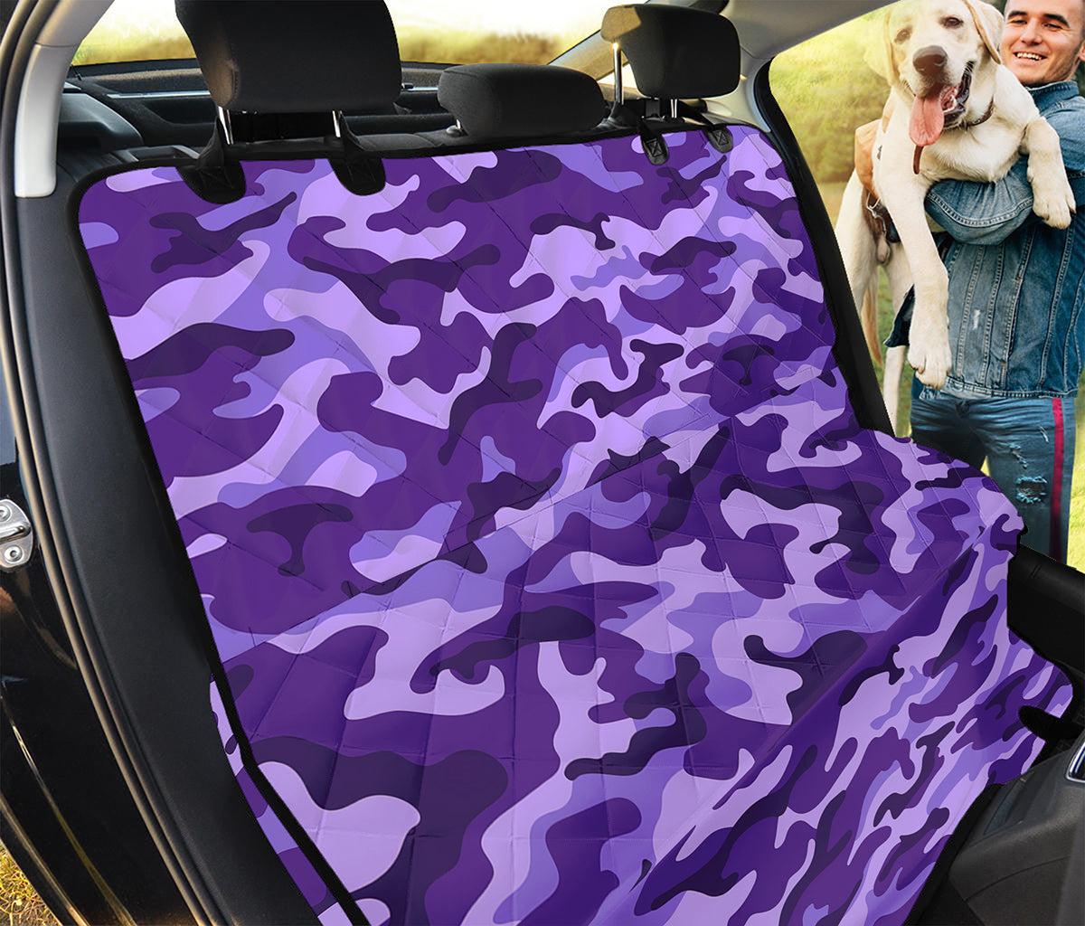 Purple Camouflage Print Pet Car Back Seat Cover