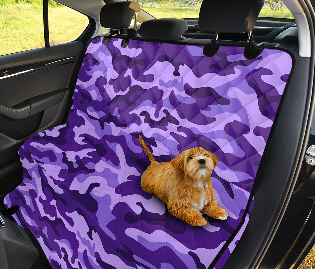 Purple Camouflage Print Pet Car Back Seat Cover