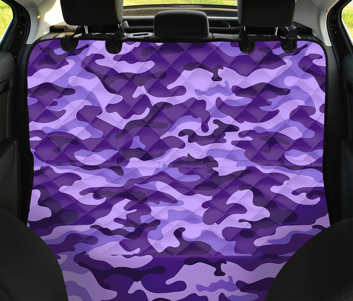 Purple Camouflage Print Pet Car Back Seat Cover