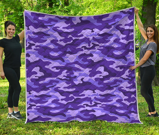 Purple Camouflage Print Quilt