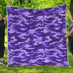 Purple Camouflage Print Quilt