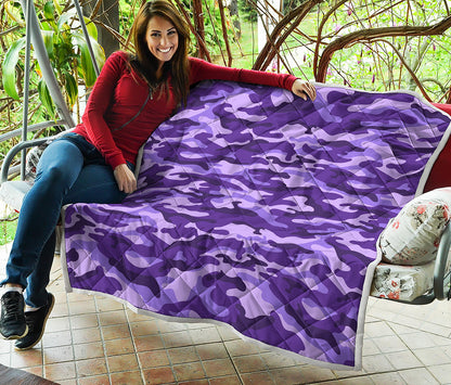 Purple Camouflage Print Quilt