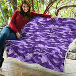 Purple Camouflage Print Quilt