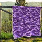 Purple Camouflage Print Quilt