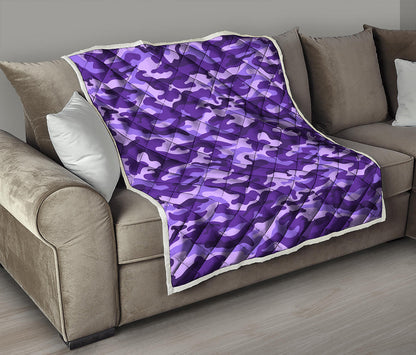 Purple Camouflage Print Quilt