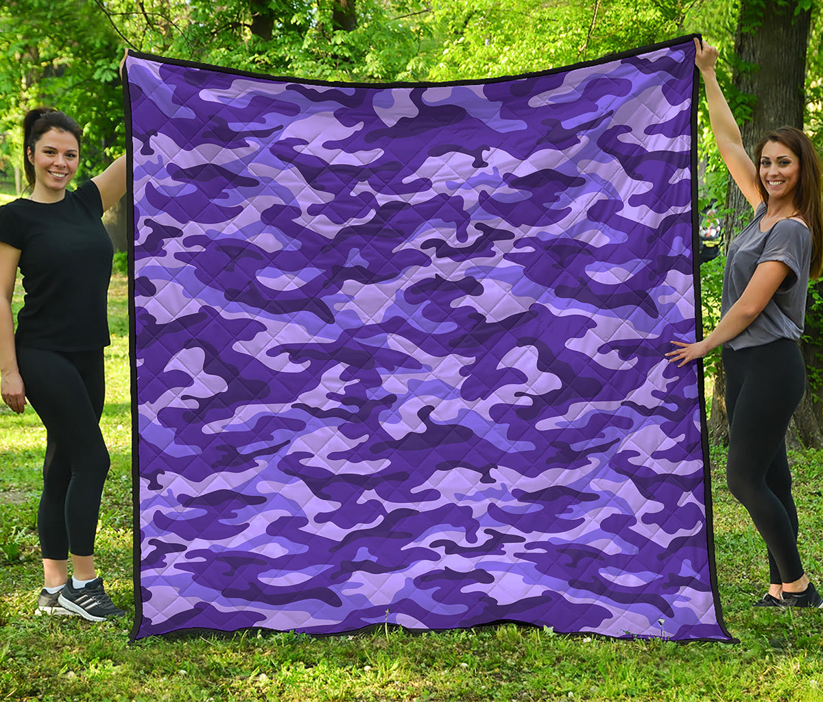 Purple Camouflage Print Quilt