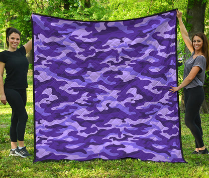 Purple Camouflage Print Quilt