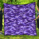 Purple Camouflage Print Quilt