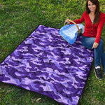 Purple Camouflage Print Quilt