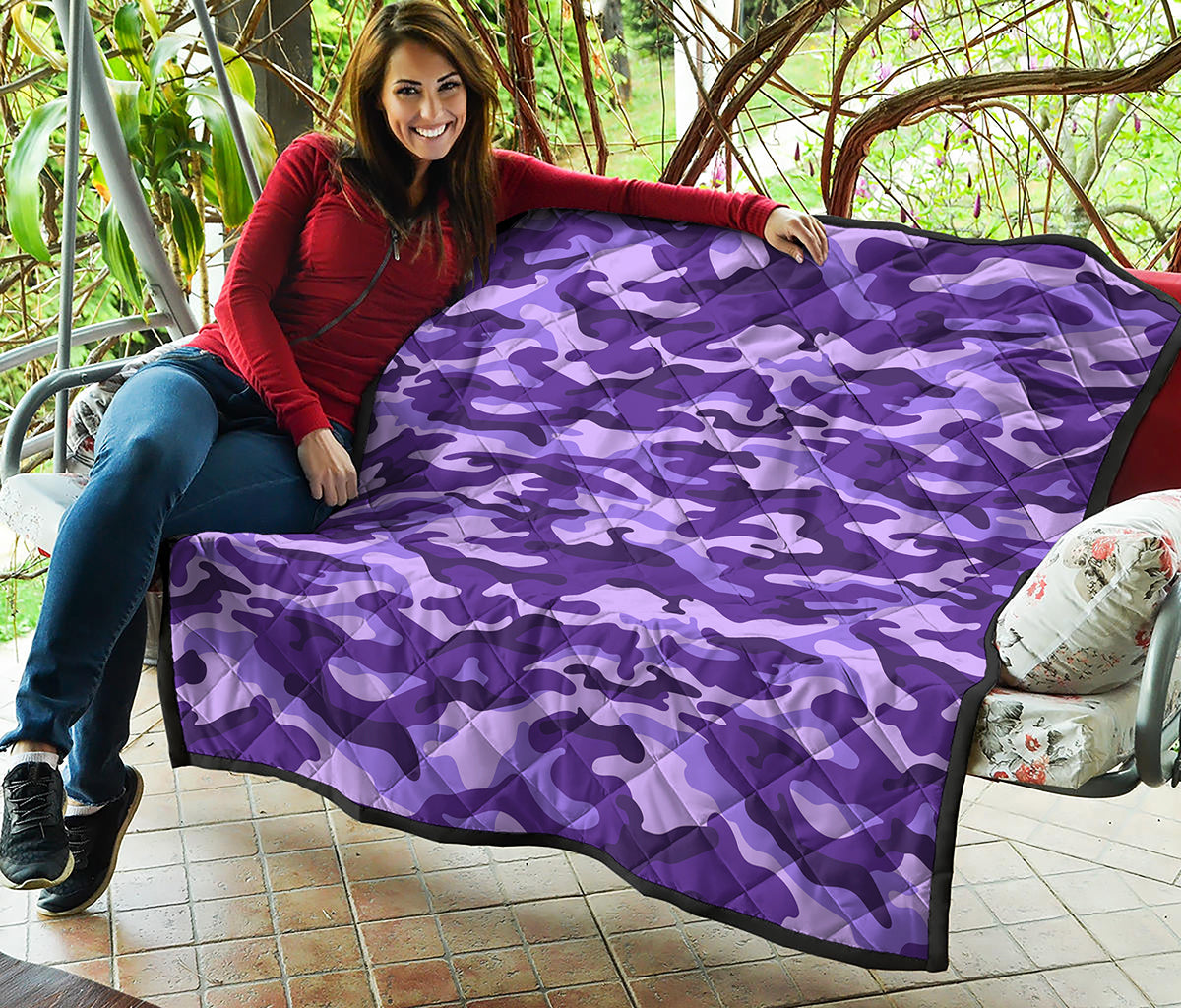 Purple Camouflage Print Quilt