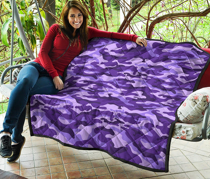 Purple Camouflage Print Quilt