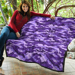 Purple Camouflage Print Quilt