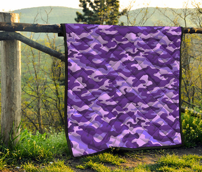 Purple Camouflage Print Quilt